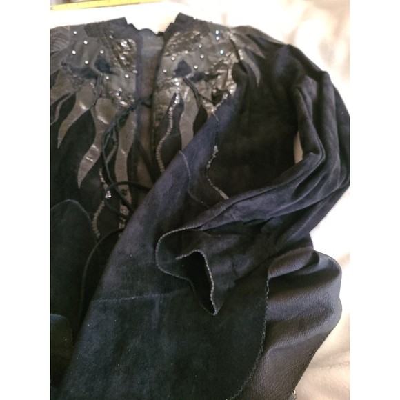 ONE-OF-A-KIND  hand-made SUEDE SNAKESKIN  Rhinestone, ladies TUXEDO S BLACK - Picture 16 of 16